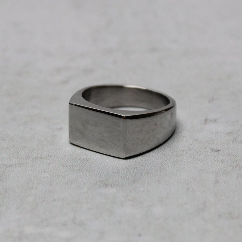 Silver Rectangle Signet Ring Size 7-12